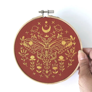 golden moth embroidery kit