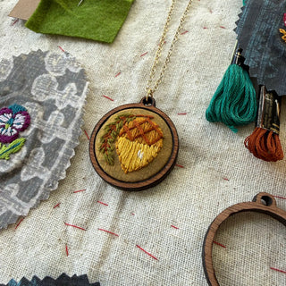 Acorn Necklace Embroidery Kit