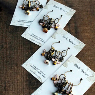 bee and flower stitch markers set