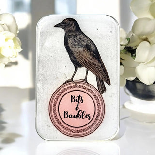 Bits and Baubles Crow Notions Tin