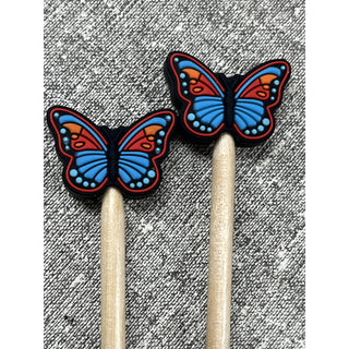 Butterfly Stitch Stoppers - Blue and Orange