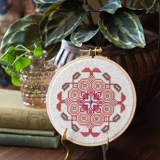 Mediterranean Medallion Coral Cross Stitch Kit
