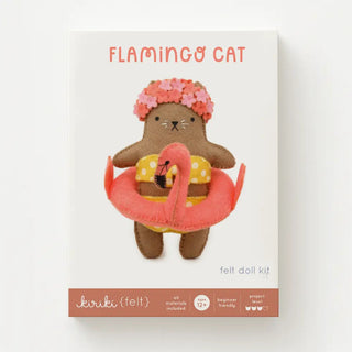 Flamingo Cat Felt Doll Kit