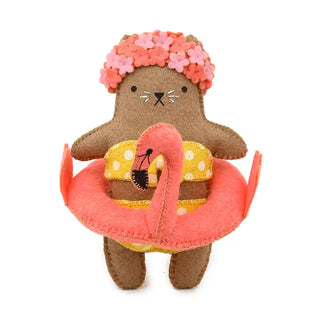 Flamingo Cat Felt Doll Kit