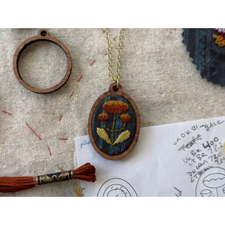 Folk Flowers Embroidery Necklace Kit