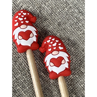 Gnomes with a heart stitch stoppers