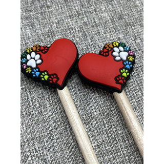 Hearts with Paw Prints Stitch Stoppers