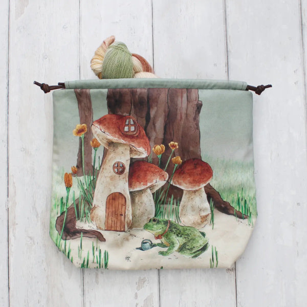 Henry the Frog knitting project bag