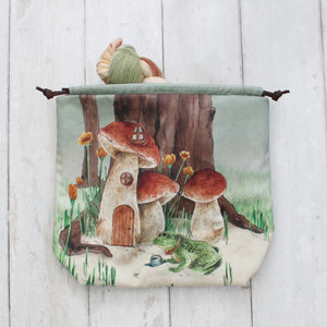 Henry the Frog knitting project bag