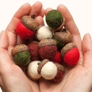 Holiday Felted Acorn Kit - Wet Felting