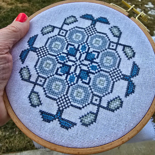 Mediterranean Medallion Indigo Cross Stitch Kit