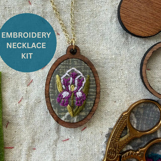 Iris Necklace Embroidery Kit