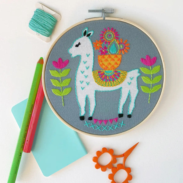 Llama embroidery kit