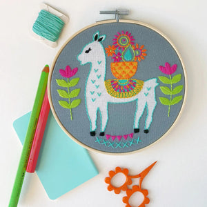 Llama embroidery kit