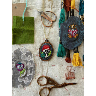 Mushroom Necklace Embroidery Kit
