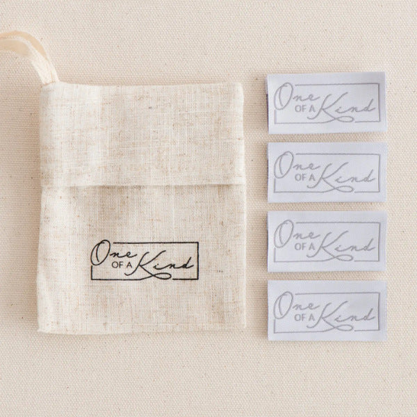 pack of 4 one of a kind woven labels