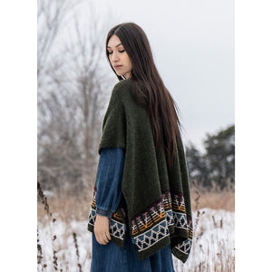 The Woodland Ruana in Blue Sky Fibers Woolstok