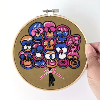 Pansy Embroidery Kit