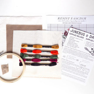 Resist Fascism Cross Stitch Kit