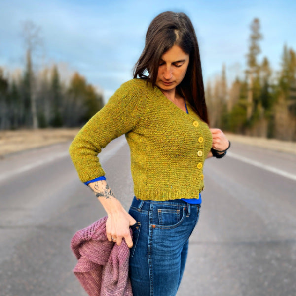 Cropped Cardigan - Blue Sky Fibers