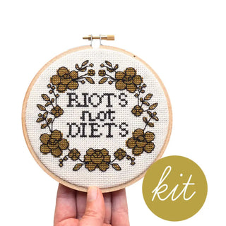 Riots Not Diets Cross Stitch Kit