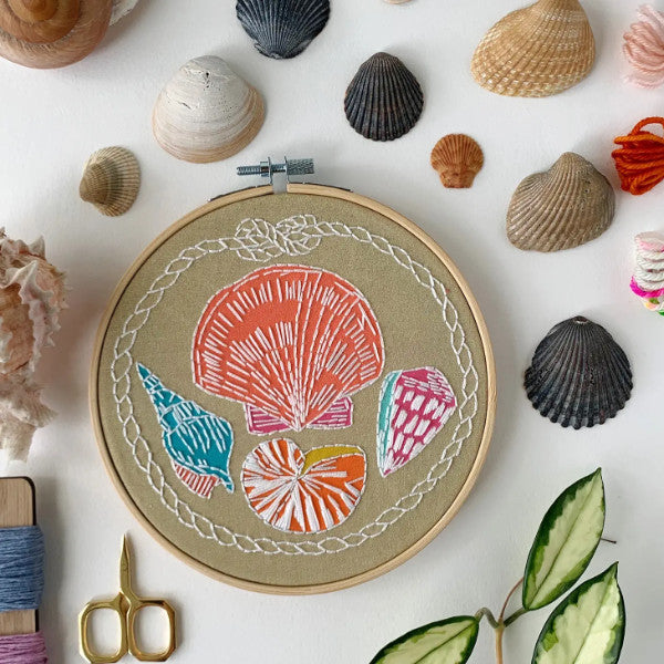 Shells embroidery kit