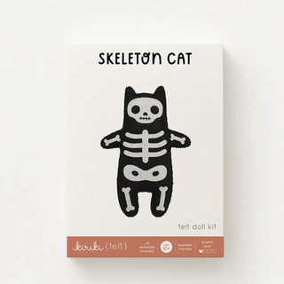 Skeleton Cat Felt Doll Kit