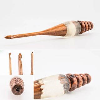 Rosewood Resin Crochet Hook