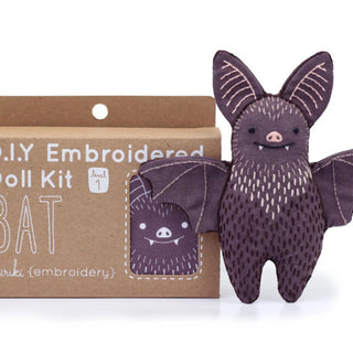 Bat embroidery kit from Kiriki Press with box