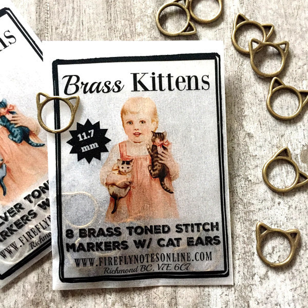 brass cat stitch marker