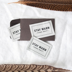 pack of stay warm woven labels