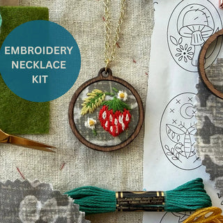 Strawberry Embroidery Necklace Kit
