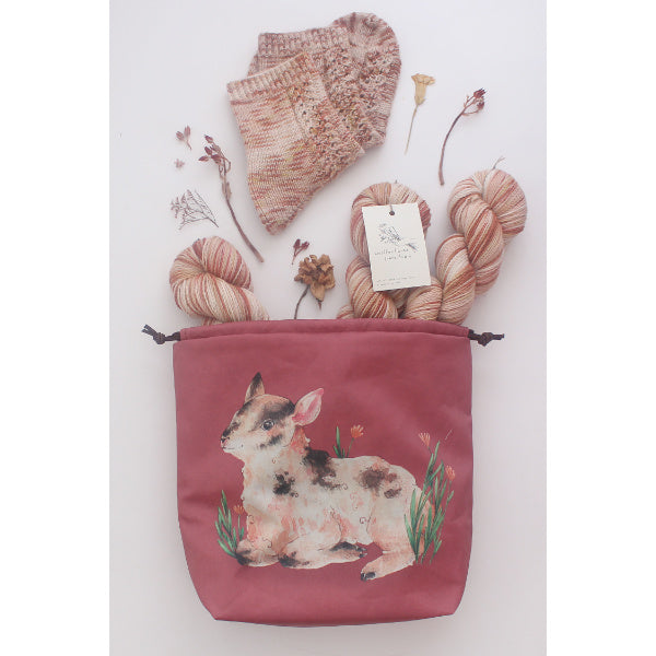 project bag with an illustrated lamb on it 