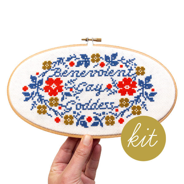 Benevolent Gay Goddess cross stitch kit