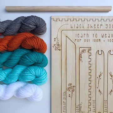 Tapestry Weaving Kit in Groove colors