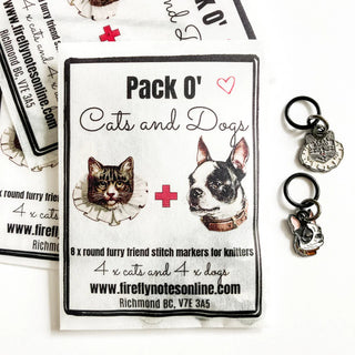 Dog and cat stitch markers
