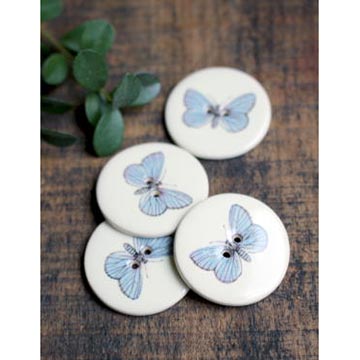 image of ceramic butterfly buttons