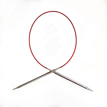 Red Lace Stainless Steel Circular Knitting Needles 40 Size 8/5mm