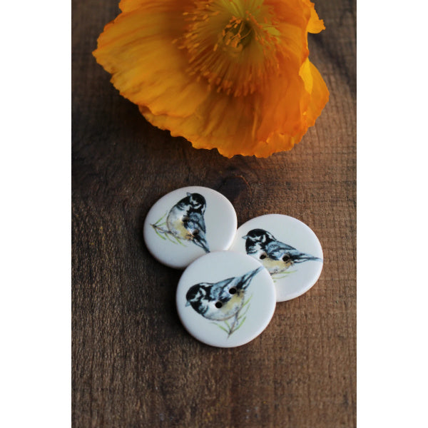 Chickadee Ceramic Buttons