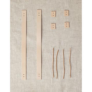 image of the contents of the leather handle kit