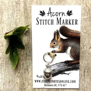 Acorn stitch marker with squirrel 