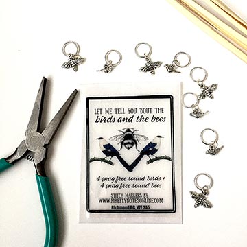 Birds and Bees Stitch Markers-The Craftivist Atlanta