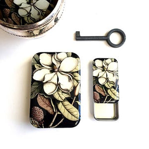 Magnolia Notions Tins with an antique key