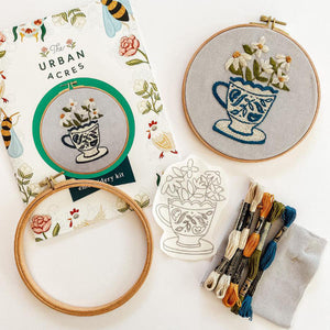 Embroidery Kit with thread and design transfer