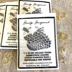 Honeycomb stitch marker and bee progress keeper-The Craftivist Atlanta