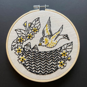 Goldfinch Embroidery Sample