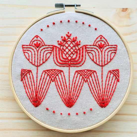 Tulips in a Row Embroidery Kit
