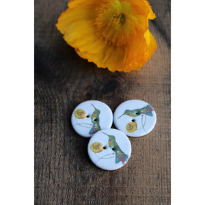 Hummingbird Ceramic Buttons