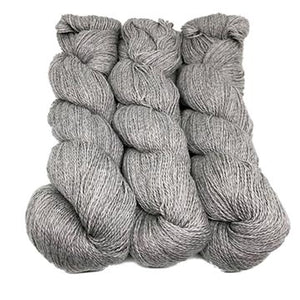 hanks of Illimani Sabri yarn in Grey