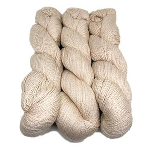 hanks of Illimani Sabri yarn in Cream